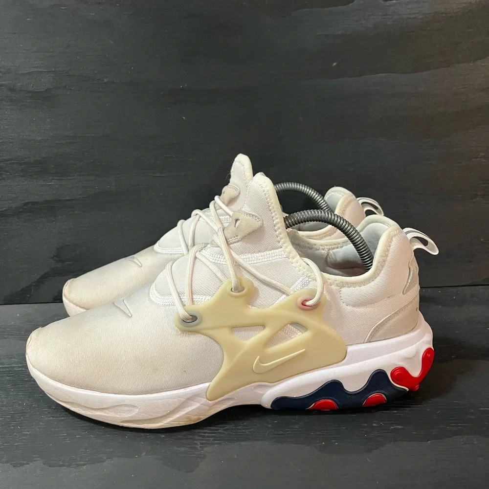 Nike React Presto Mens Size 10 Blue Sneakers Red Grey Shoes - Picture 2 of 8